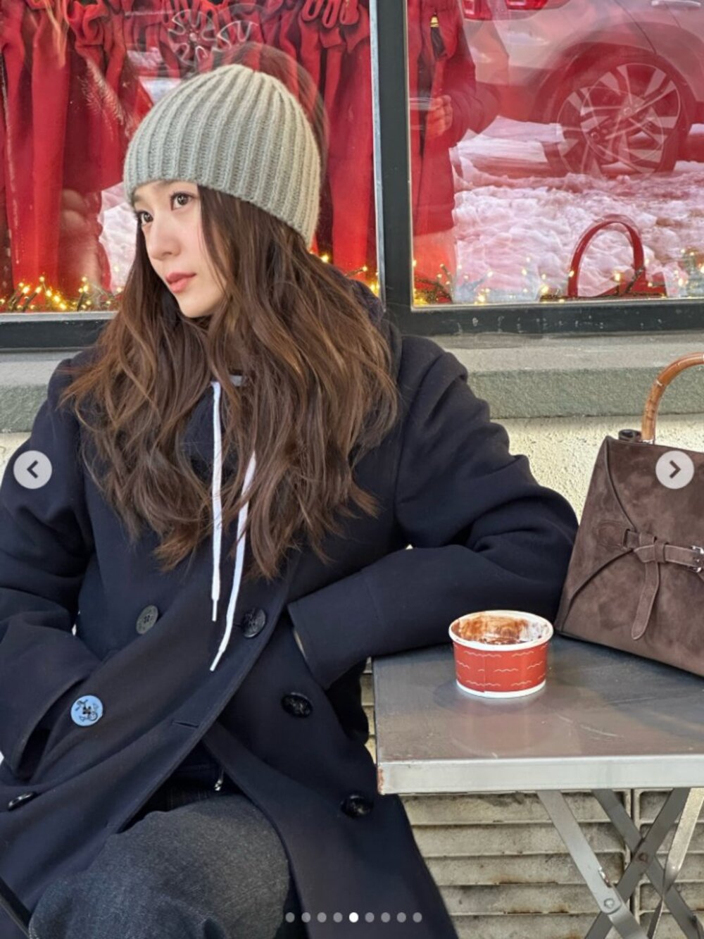 NWT Ralph Lauren Cashmere Boucle Hat Beanie seen Krystal Jung $490 purple label